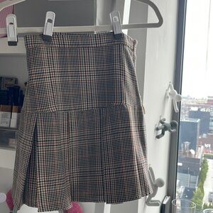 PLEATED PLAID SKIRT